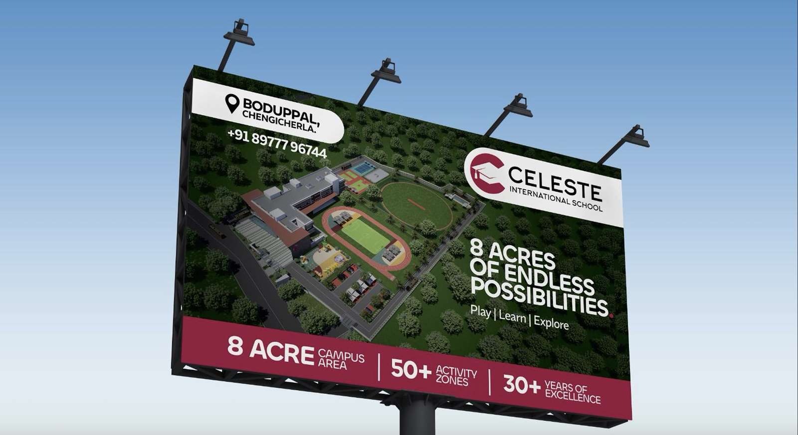 Celeste outdoor billboard on Boduppal–Chengicherla corridor