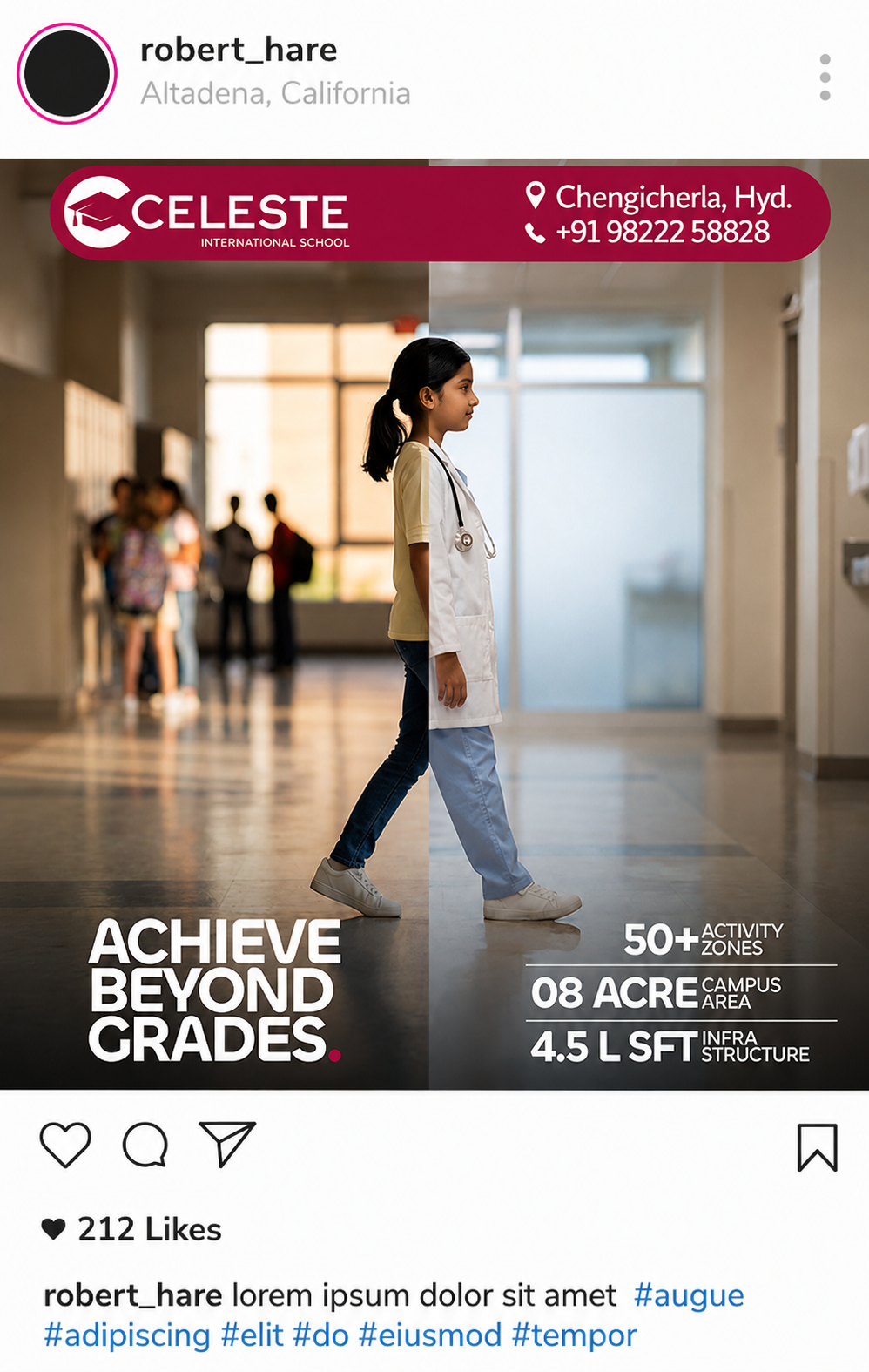 Celeste Beyond campaign ad on phone — campus creative
