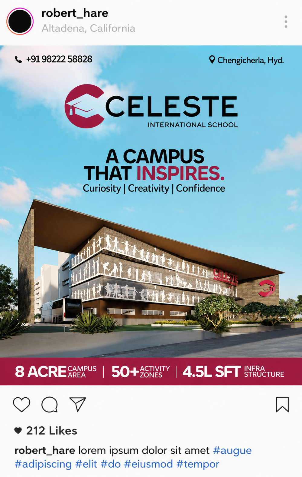 Celeste Beyond campaign ad on phone — admissions creative