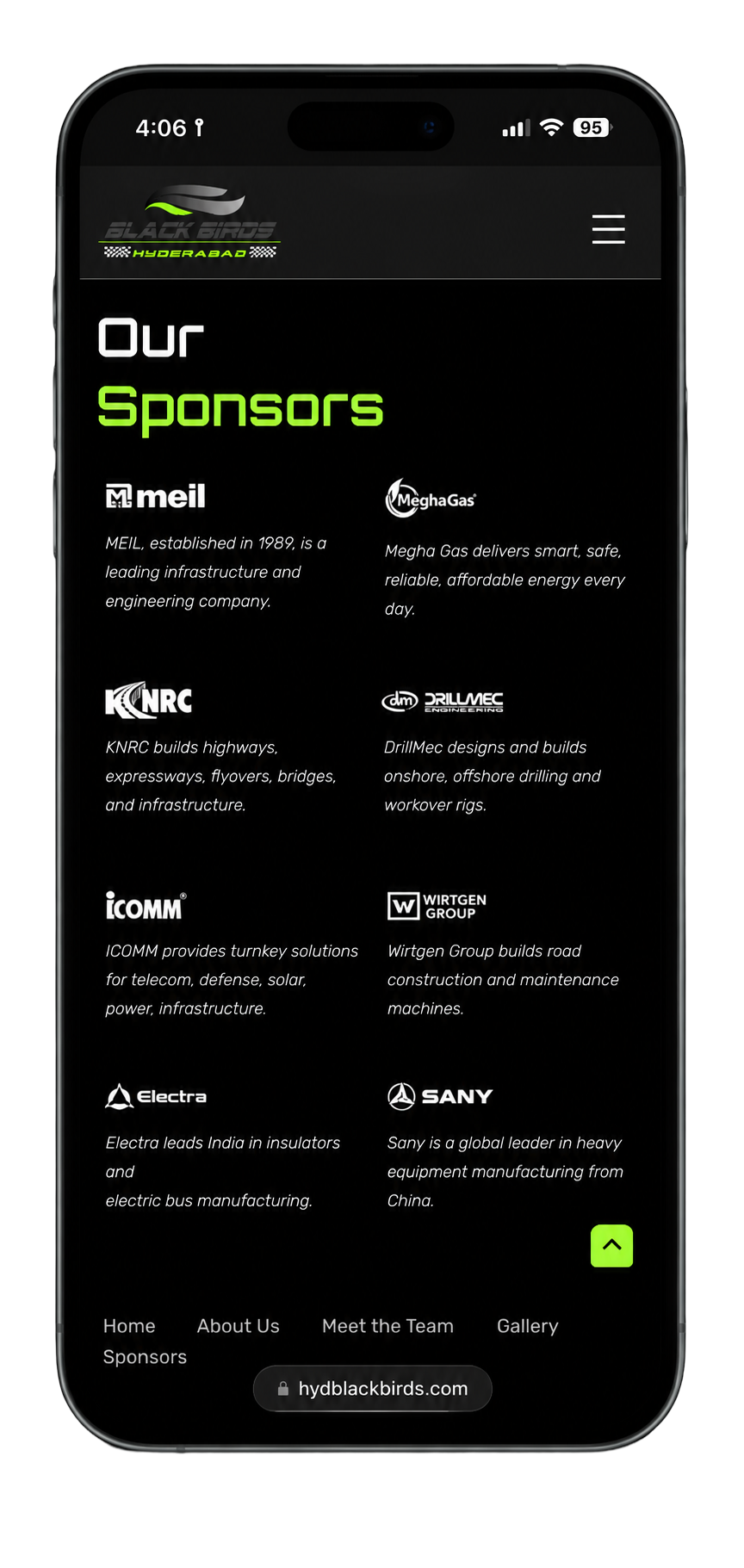 HBB mobile UI — driver profile