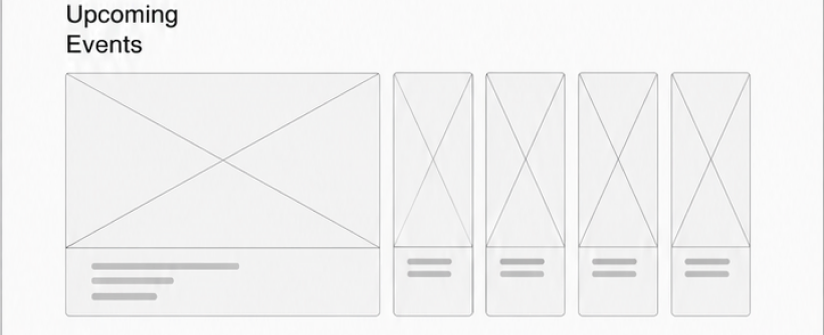 Website wireframe — navigation and header blocks